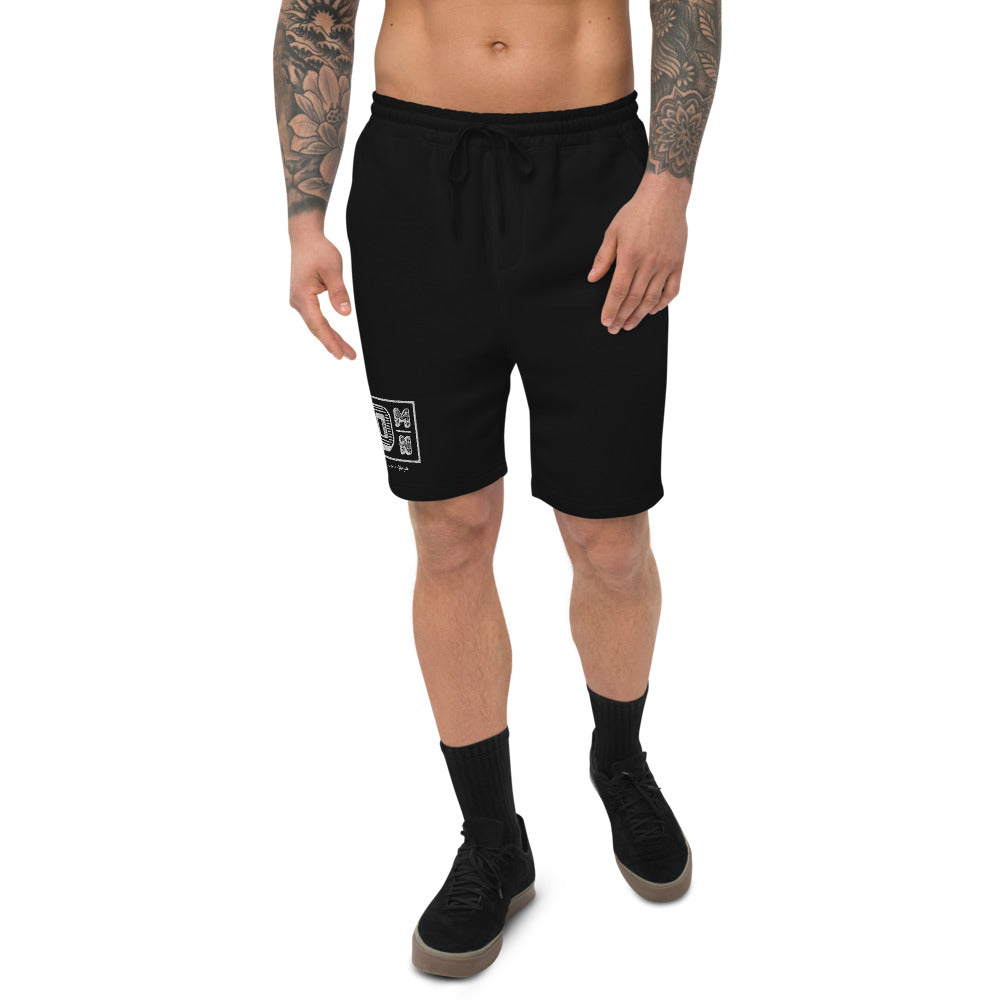 White logo Men's fleece shorts