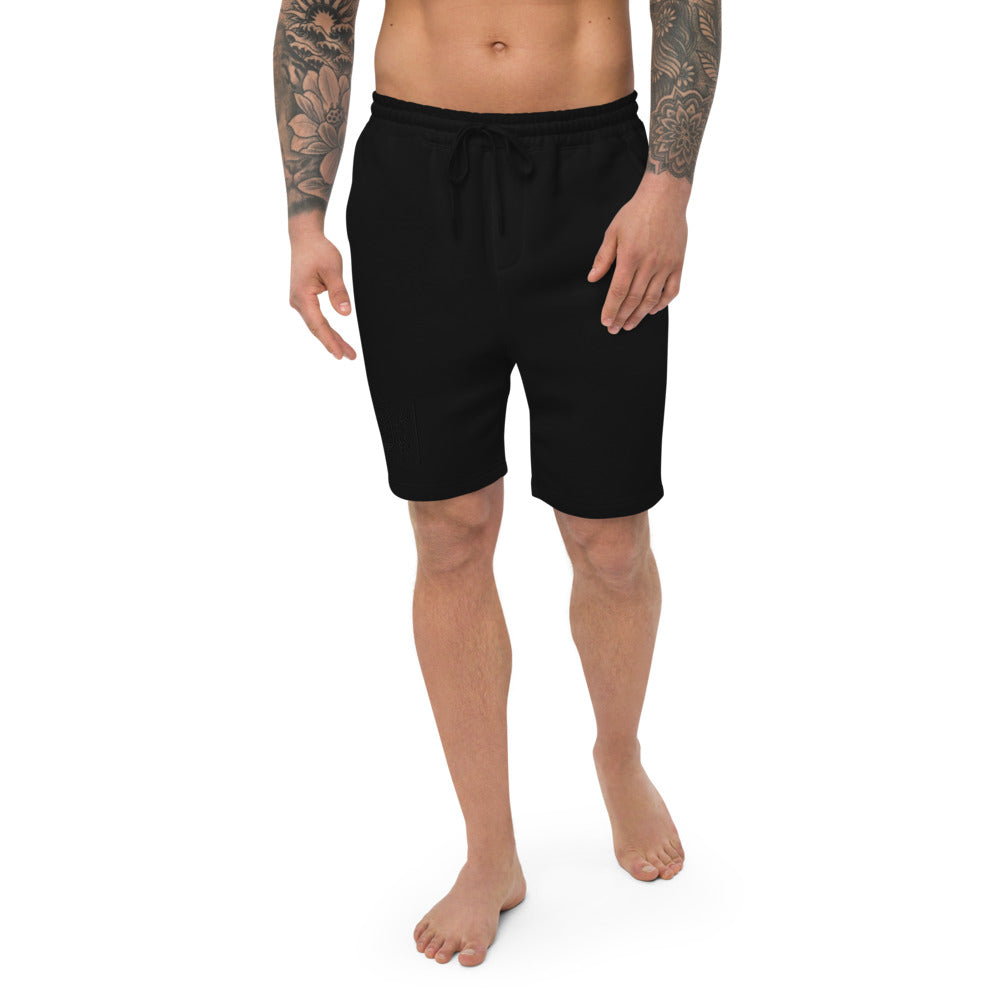 Black logo Men's fleece shorts