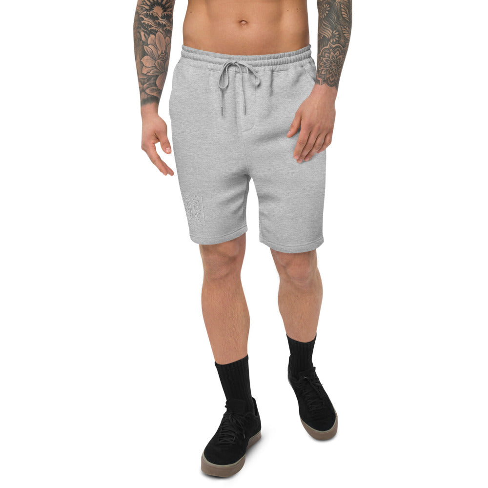 White logo Men's fleece shorts