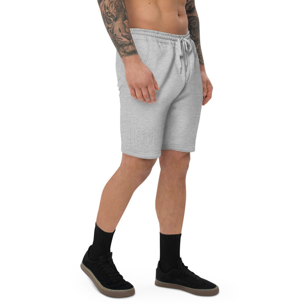 White logo Men's fleece shorts