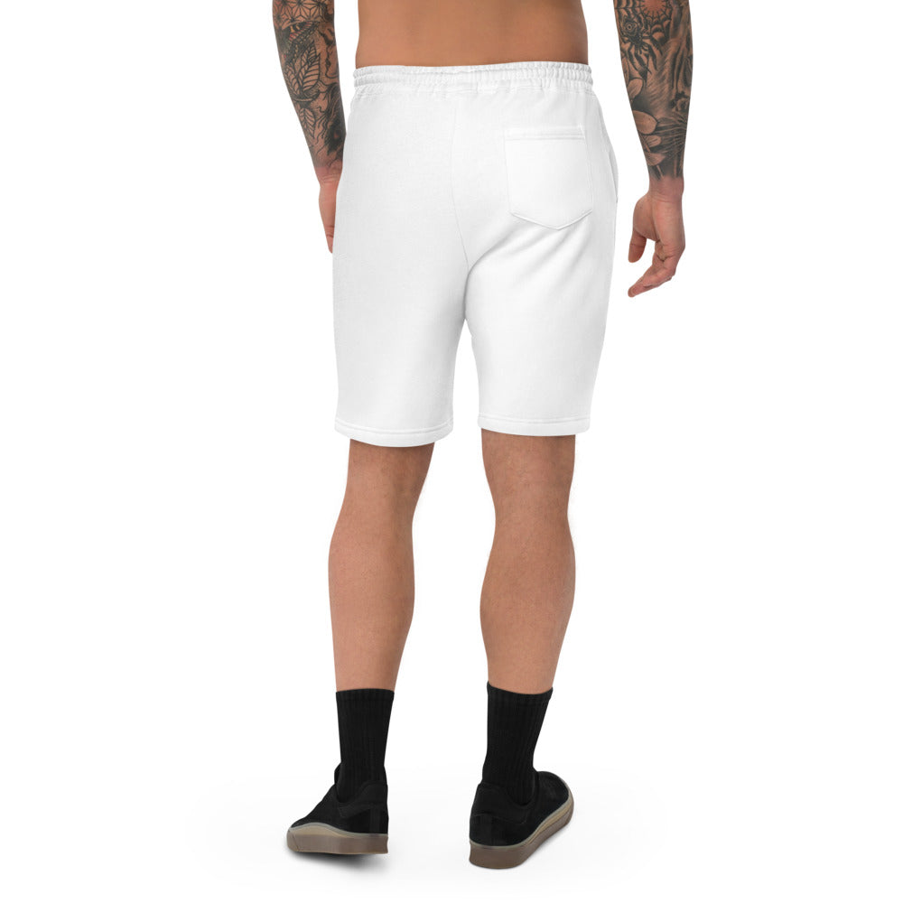 White logo Men's fleece shorts