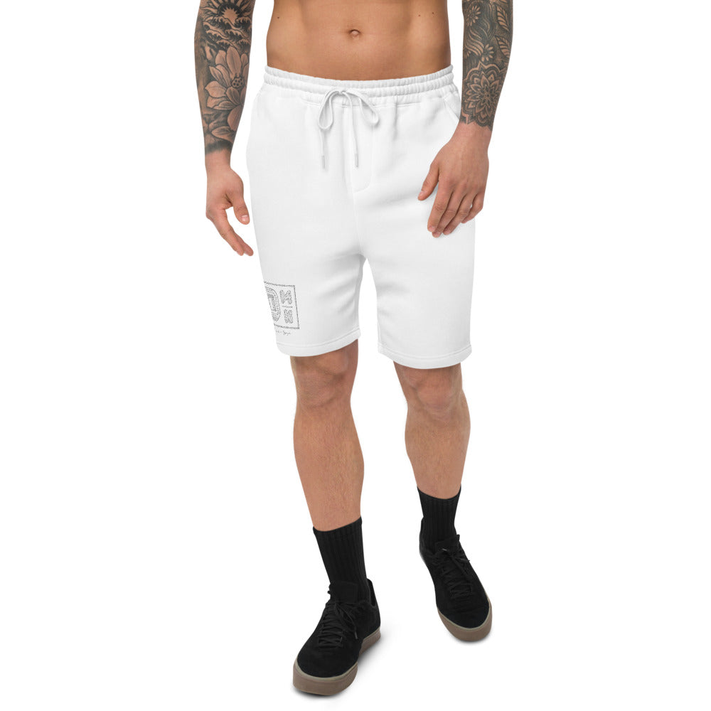 White logo Men's fleece shorts