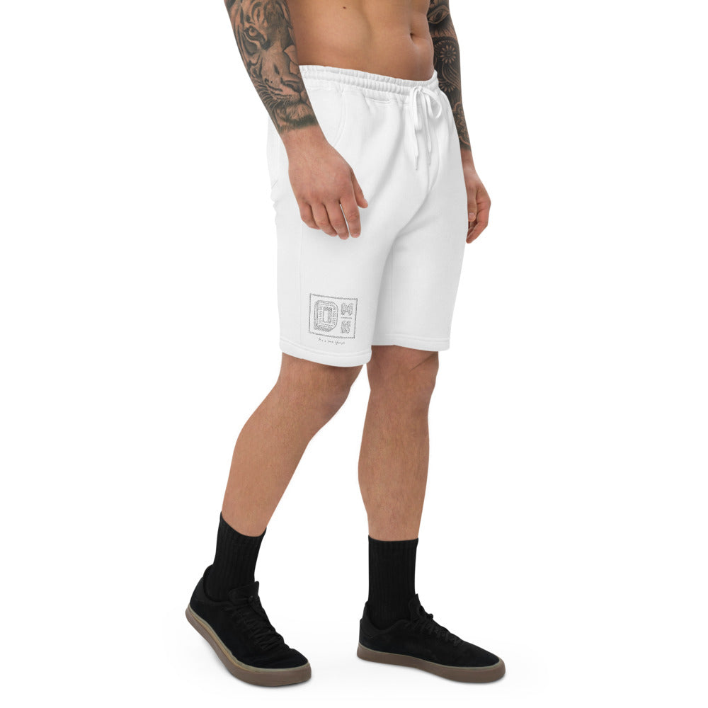 White logo Men's fleece shorts