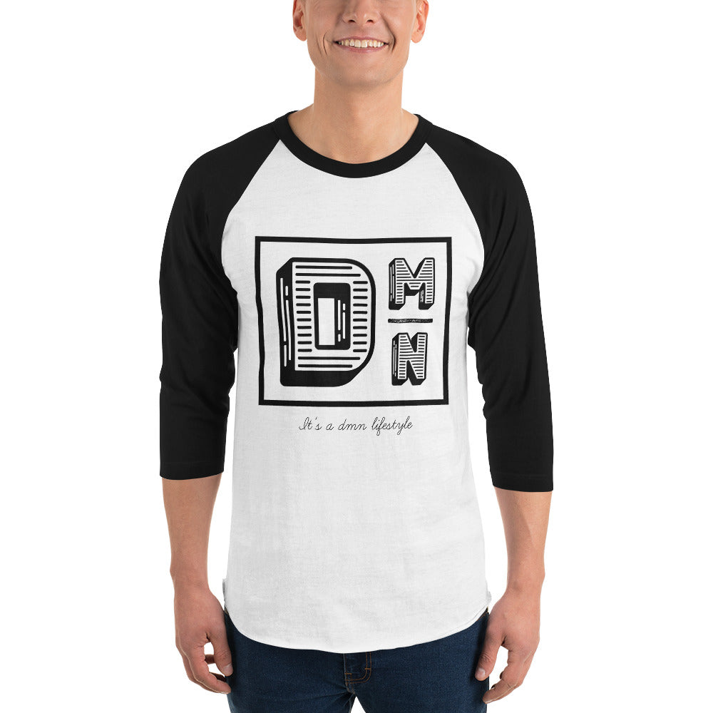 Black logo 3/4 sleeve raglan shirt