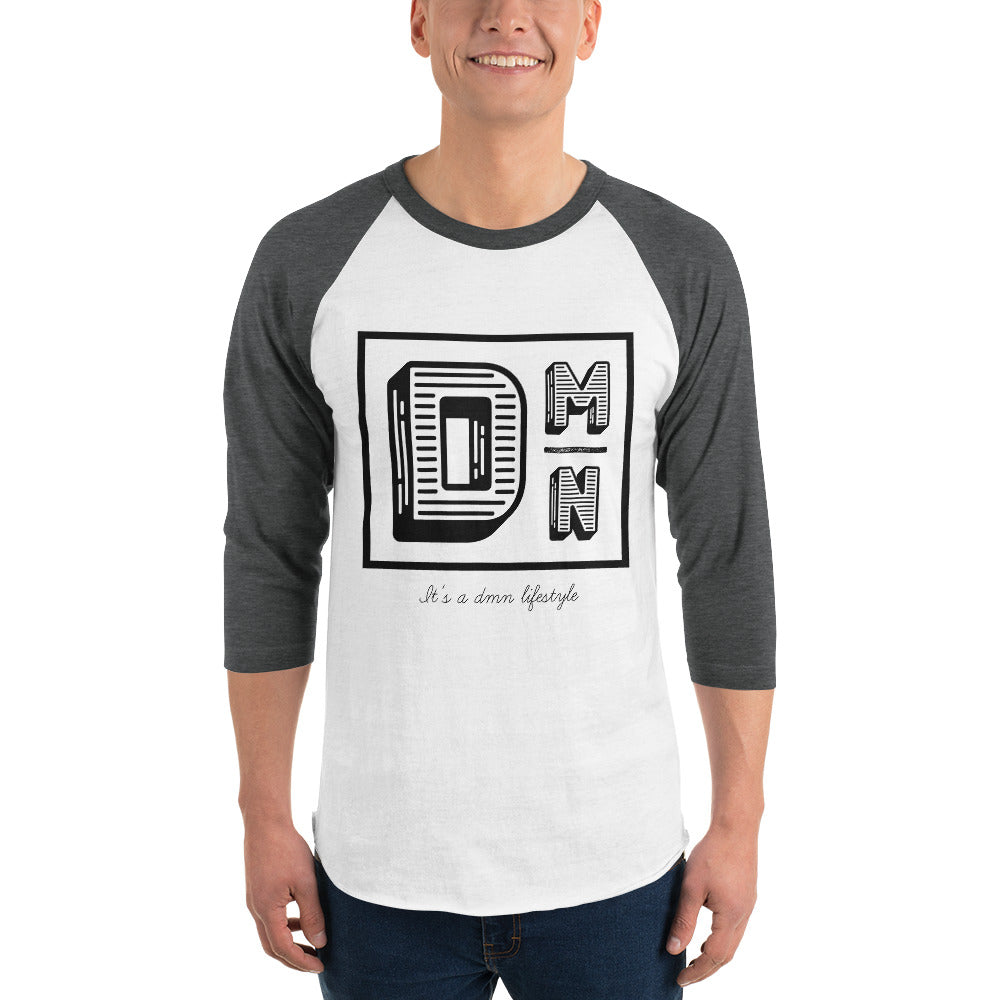 Black logo 3/4 sleeve raglan shirt