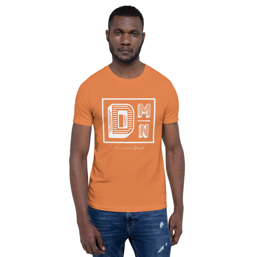 White logo on Warm colors Short-Sleeve Unisex T-Shirt