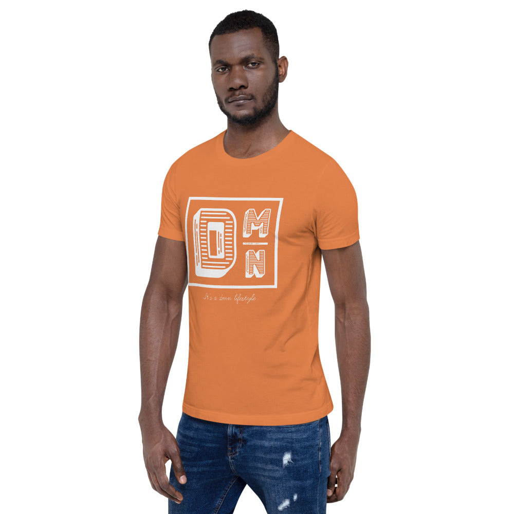 White logo on Warm colors Short-Sleeve Unisex T-Shirt