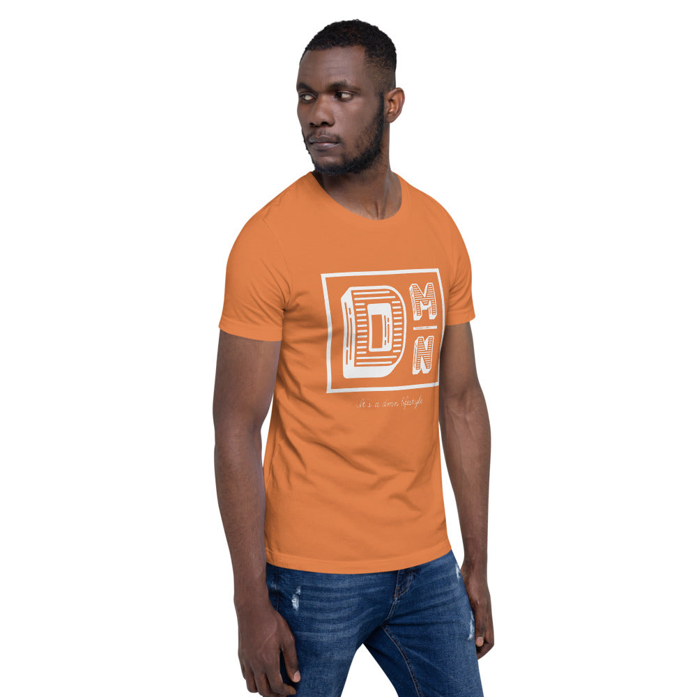 White logo on Warm colors Short-Sleeve Unisex T-Shirt