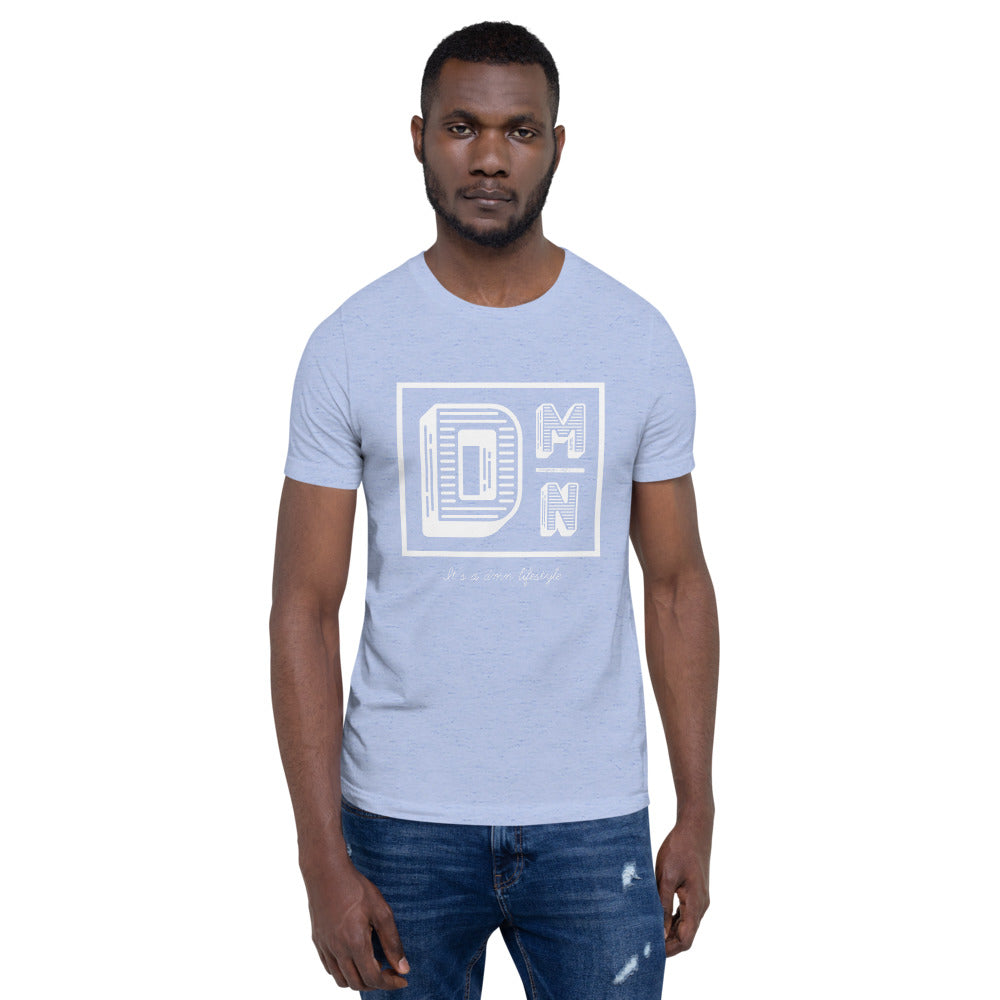 White logo on Warm colors Short-Sleeve Unisex T-Shirt