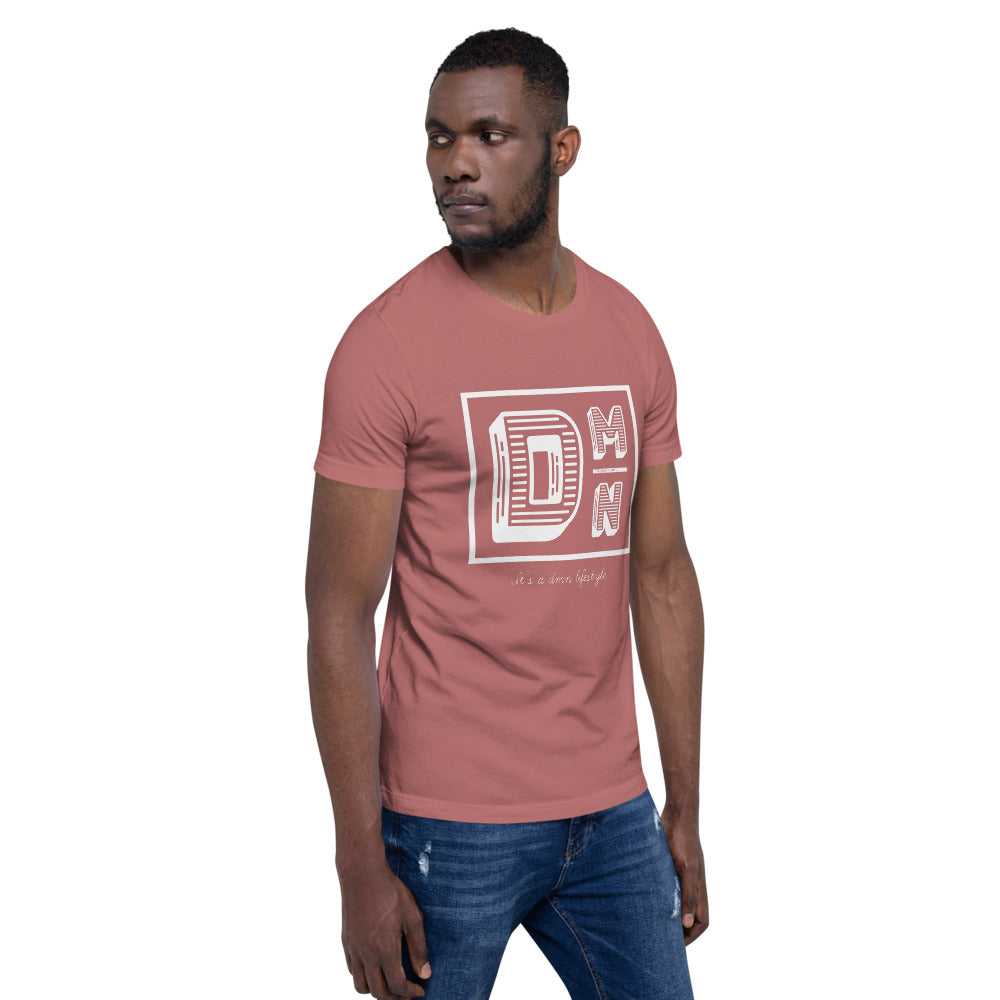 White logo on Warm colors Short-Sleeve Unisex T-Shirt