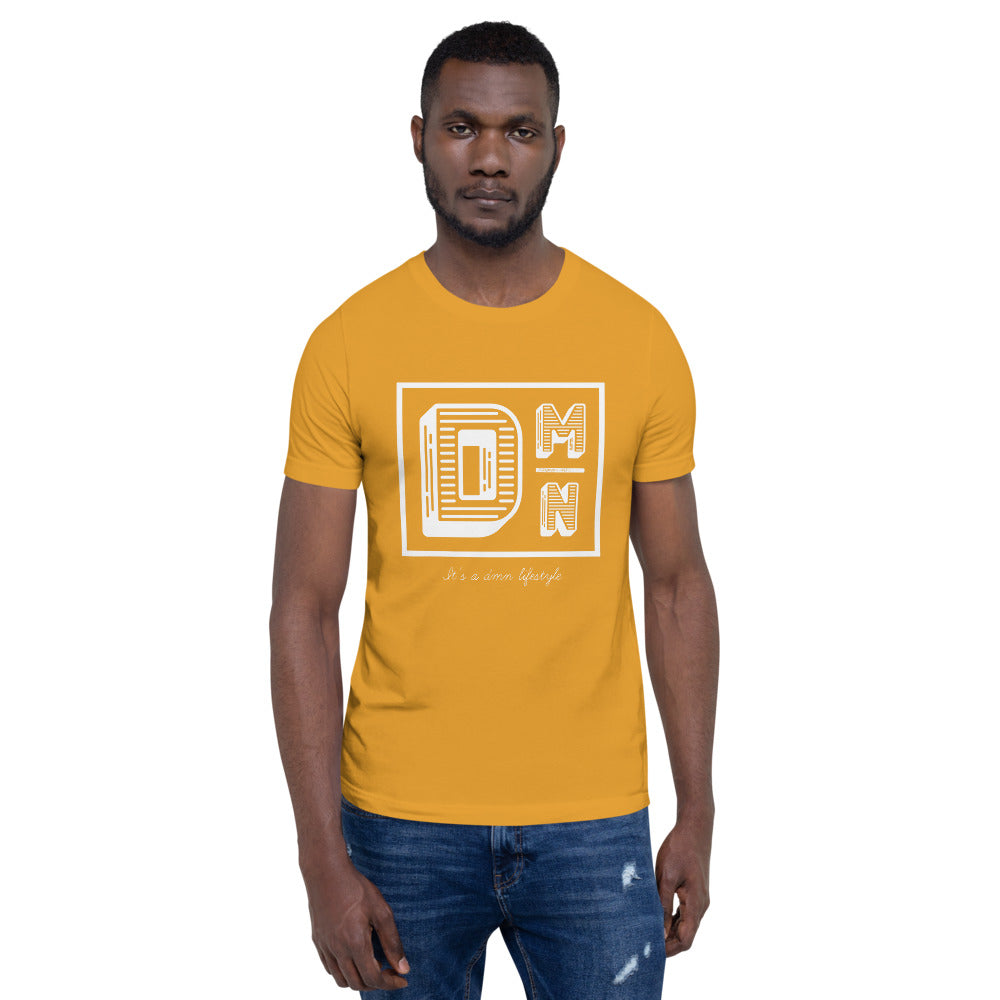 White logo on Warm colors Short-Sleeve Unisex T-Shirt