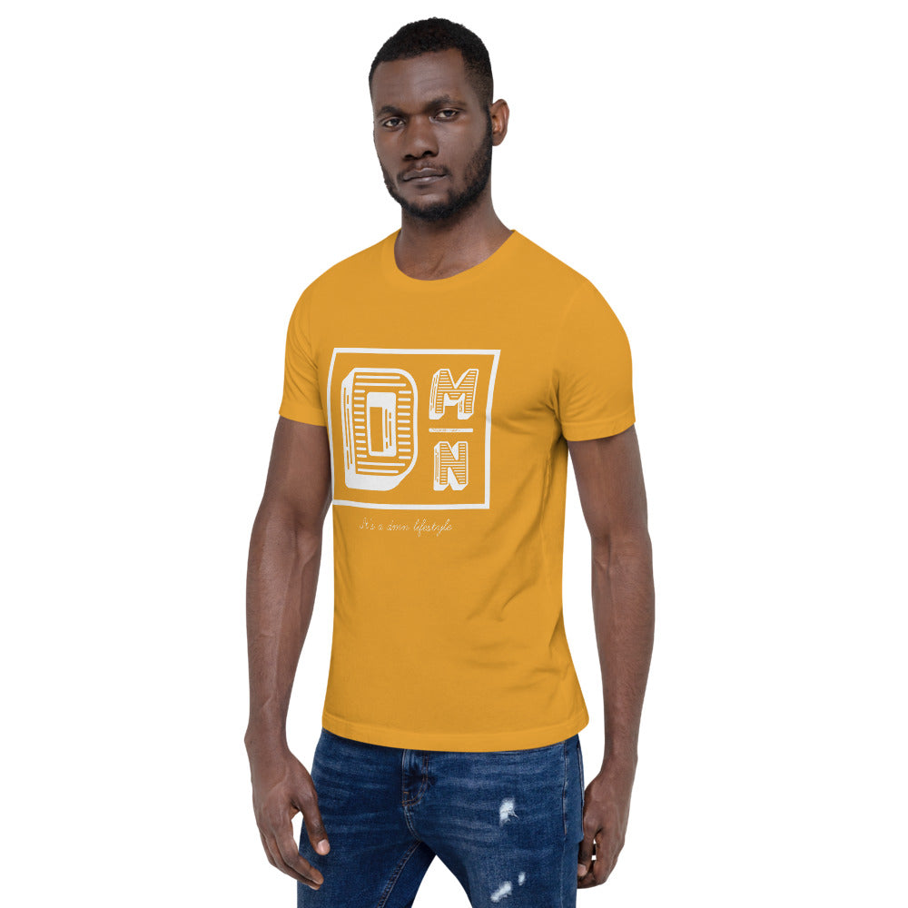 White logo on Warm colors Short-Sleeve Unisex T-Shirt