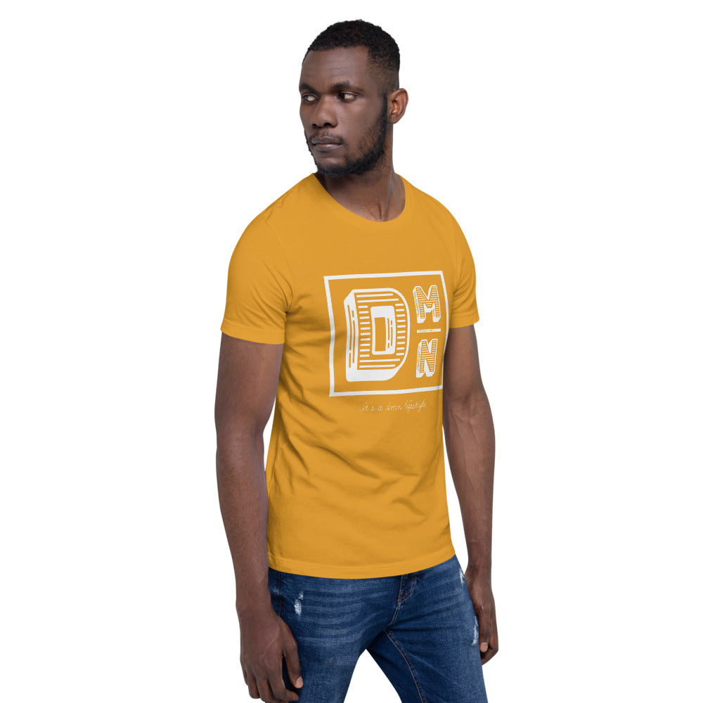 White logo on Warm colors Short-Sleeve Unisex T-Shirt