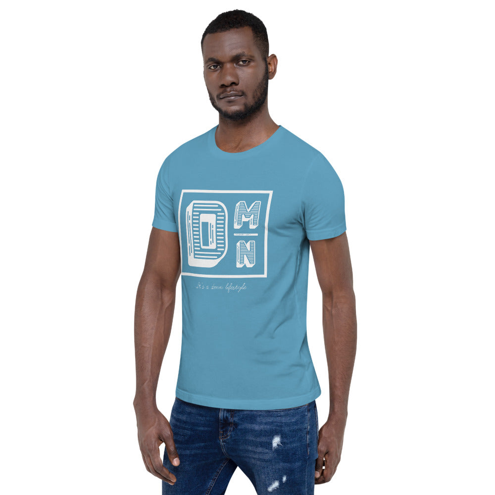 White logo on Warm colors Short-Sleeve Unisex T-Shirt